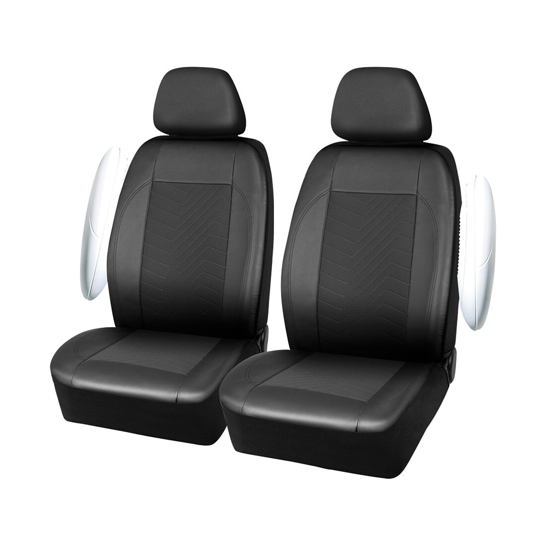 SCA Jacquard & Leather Look Seat Covers Black, Adjustable Headrests, Airbag Compatible, Size 30A, , scanz_hi-res
