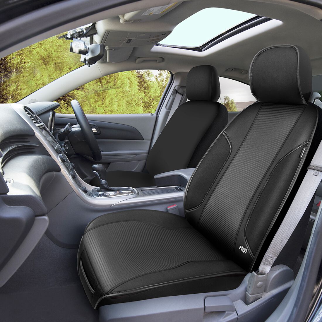 Skechers Memory Foam Black/Grey Seat Cushion, , scanz_hi-res