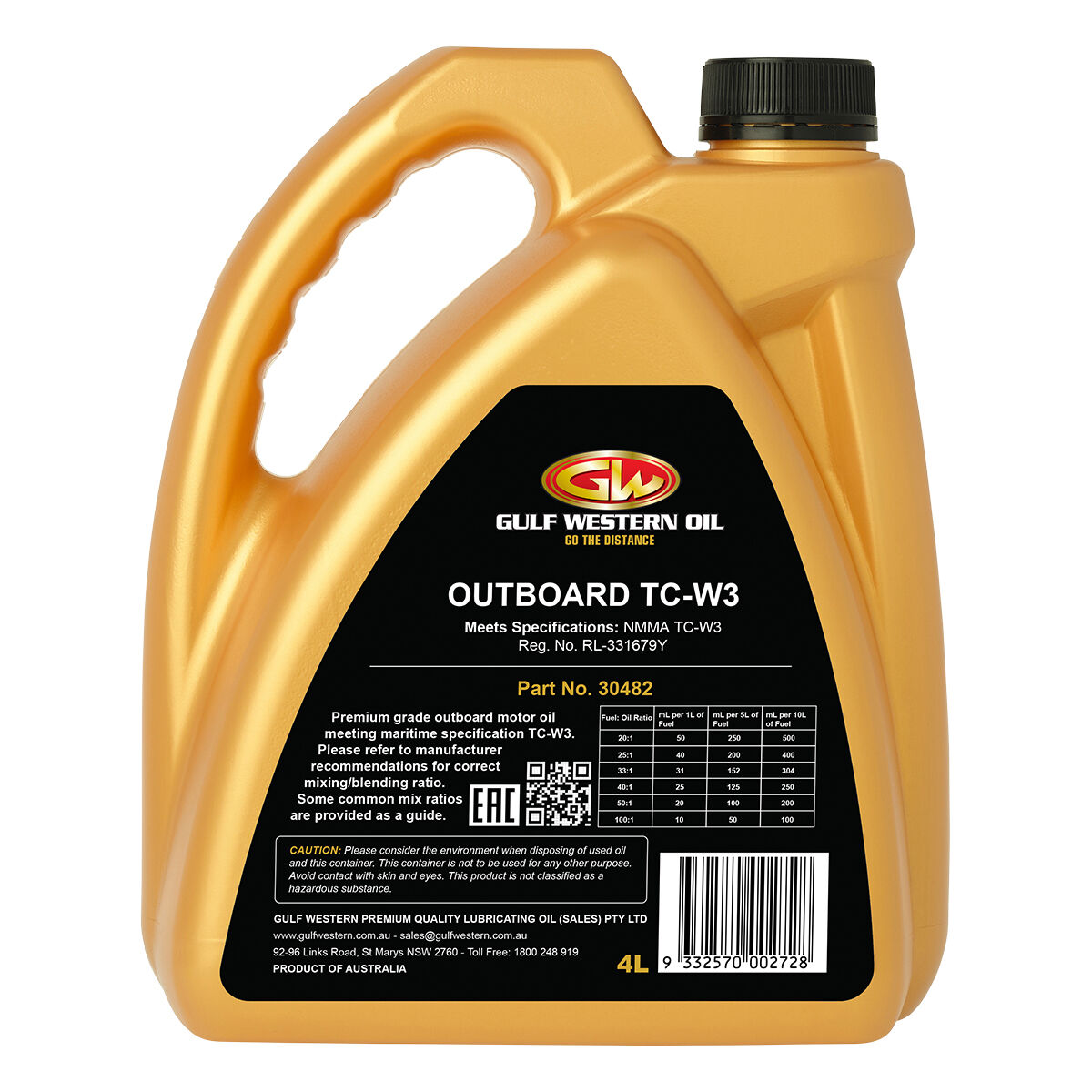 Gulf Western Outboard Oil 2 Stroke 4L, , scanz_hi-res