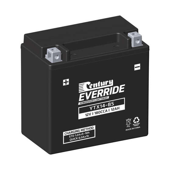 Century EverRide Powersports Battery YTX14-BS, , scanz_hi-res