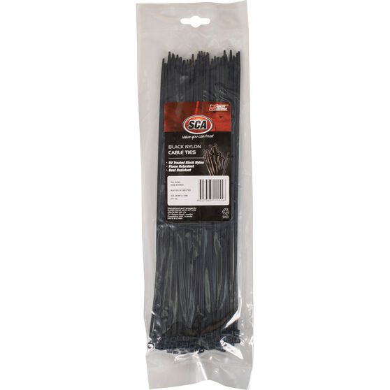 SCA Cable Ties Black, 292mm x 3.5mm, 100 Pack Supercheap Auto New