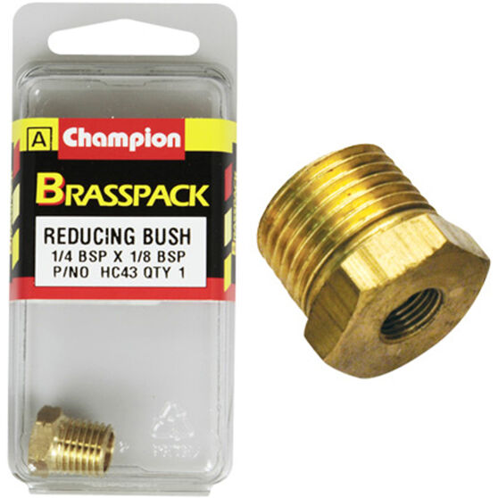 Champion Hex Reducing Bush - 1 / 4-1 / 8inch, Brass, , scanz_hi-res