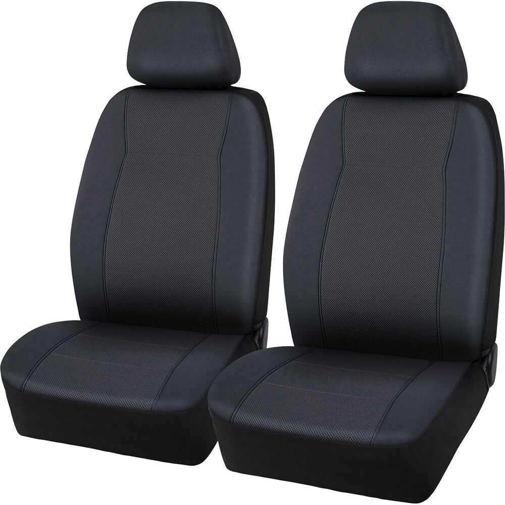 SCA Jacquard Seat Covers Charcoal Adjustable Headrests Airbag