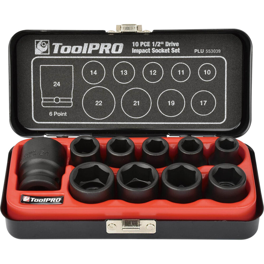 ToolPRO Impact Socket Set 1 / 2inch Drive, Metric, 9 Piece