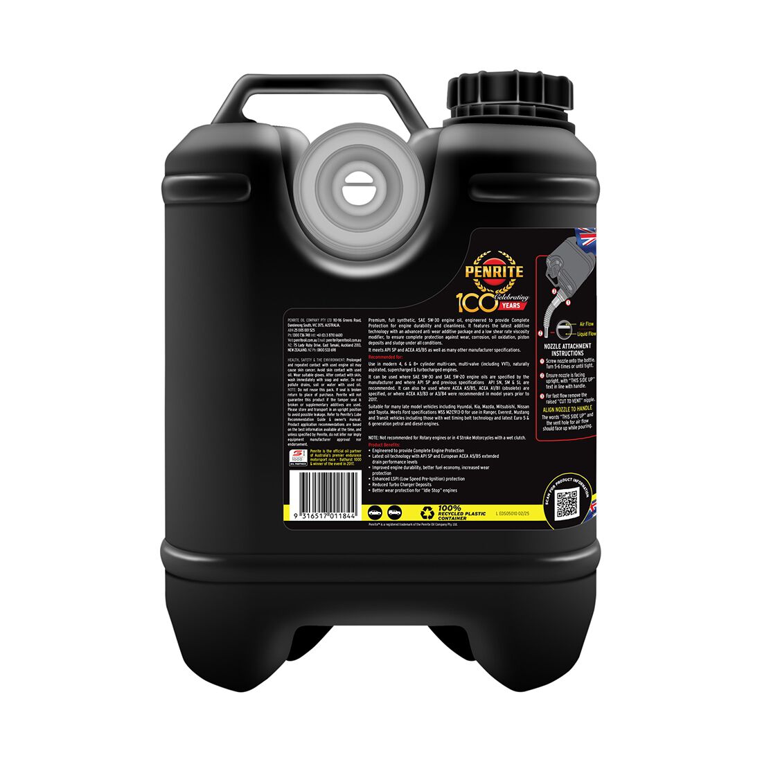 Penrite Full Synthetic Engine Oil 5W-30 10 Litre, , scanz_hi-res