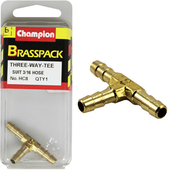 Champion T Pieces - 3 / 16inch, Brass, , scanz_hi-res