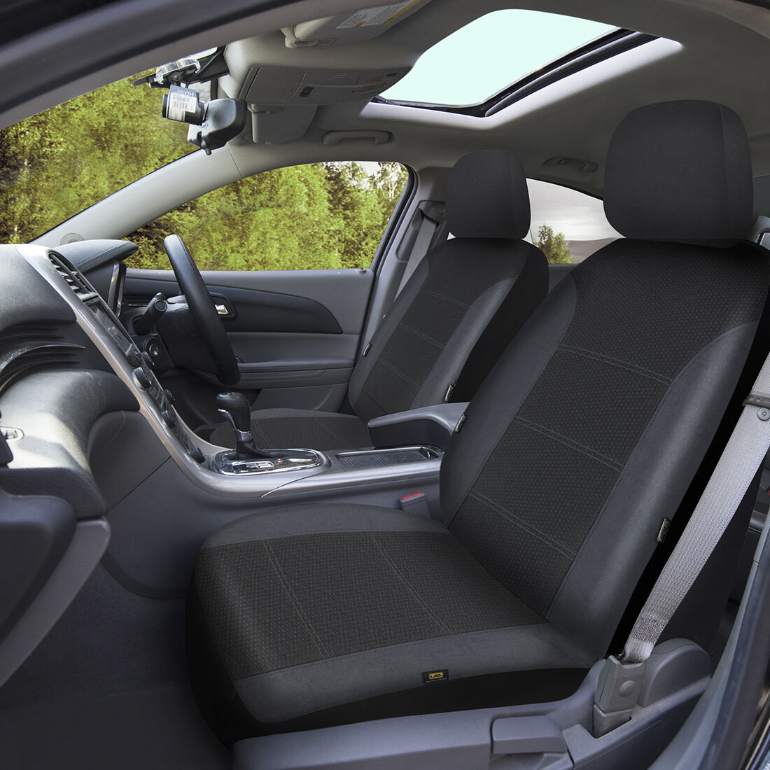 SCA Premium Jacquard and Velour Seat Covers Charcoal Adjustable Headrests Airbag Compatible 30SAB, , scanz_hi-res