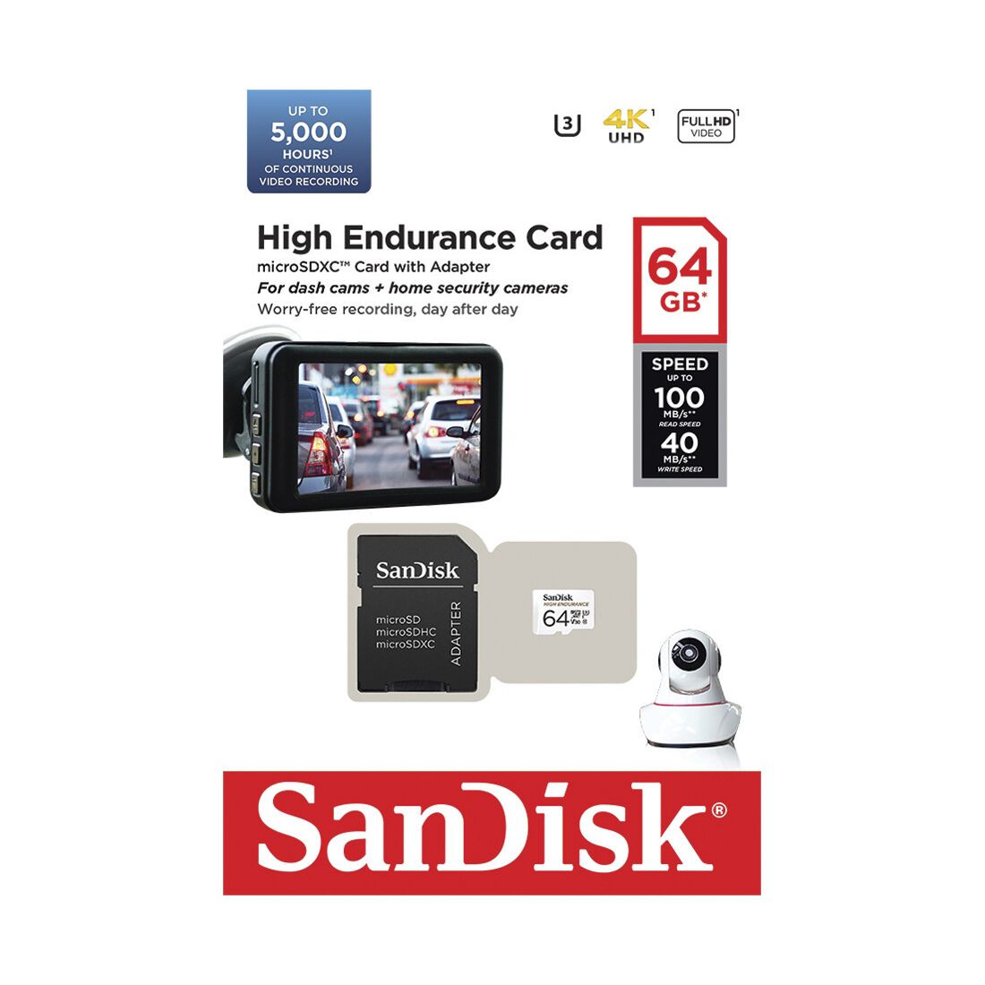 Sandisk High Endurance MicroSD Memory Card 64GB, , scanz_hi-res