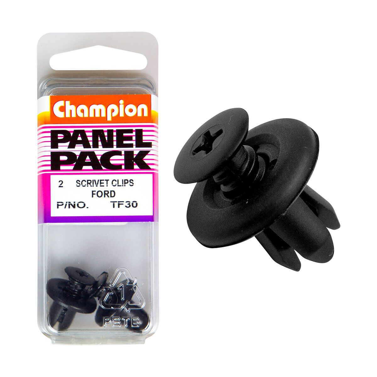 Champion Panel Pack Scrivet Clips - 8mm Hole TF30, 8-10.2mmx12.5mm, , scanz_hi-res