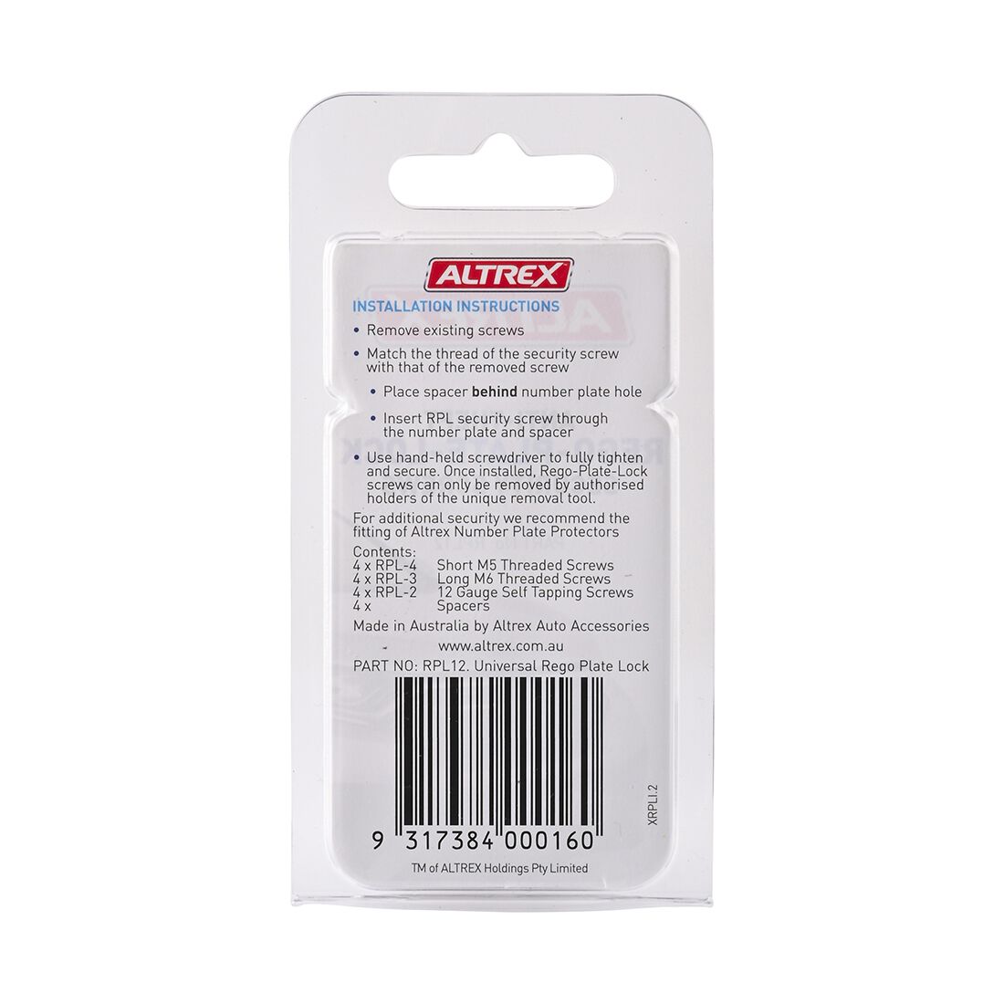 Altrex Rego Plate Locks - Anti Theft 12 Pack RPL12, , scanz_hi-res