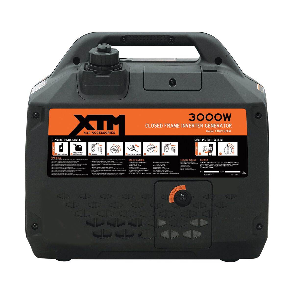 XTM 3000W Inverter Generator Closed Frame V2, , scanz_hi-res
