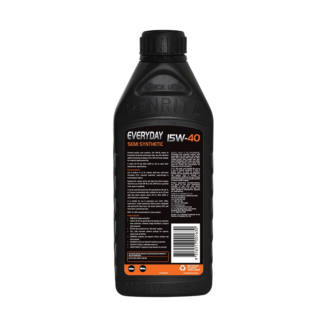 Penrite Semi Synthetic Engine Oil - 15W-40 1Litre, , scanz_hi-res