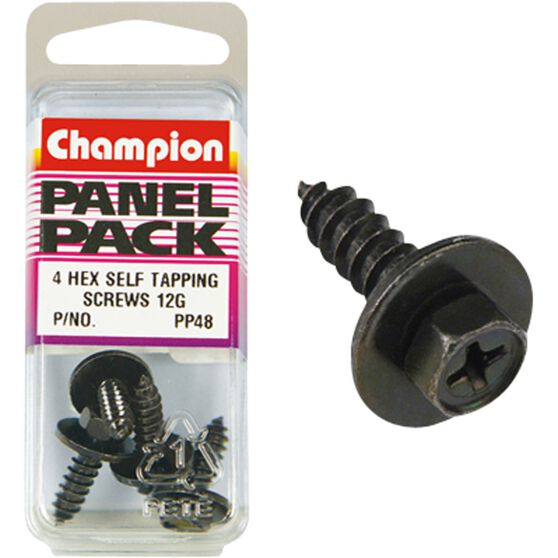 Champion Hex Self Tapping Screw - 12G, PP48, Panel Pack, , scanz_hi-res