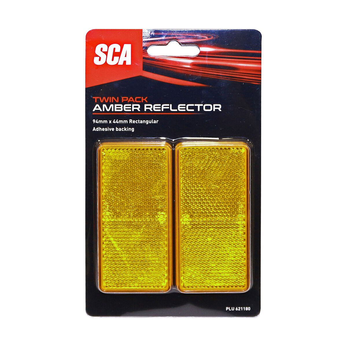 SCA Reflector Twin Pack Rectangular Amber 94 x 44mm, , scanz_hi-res
