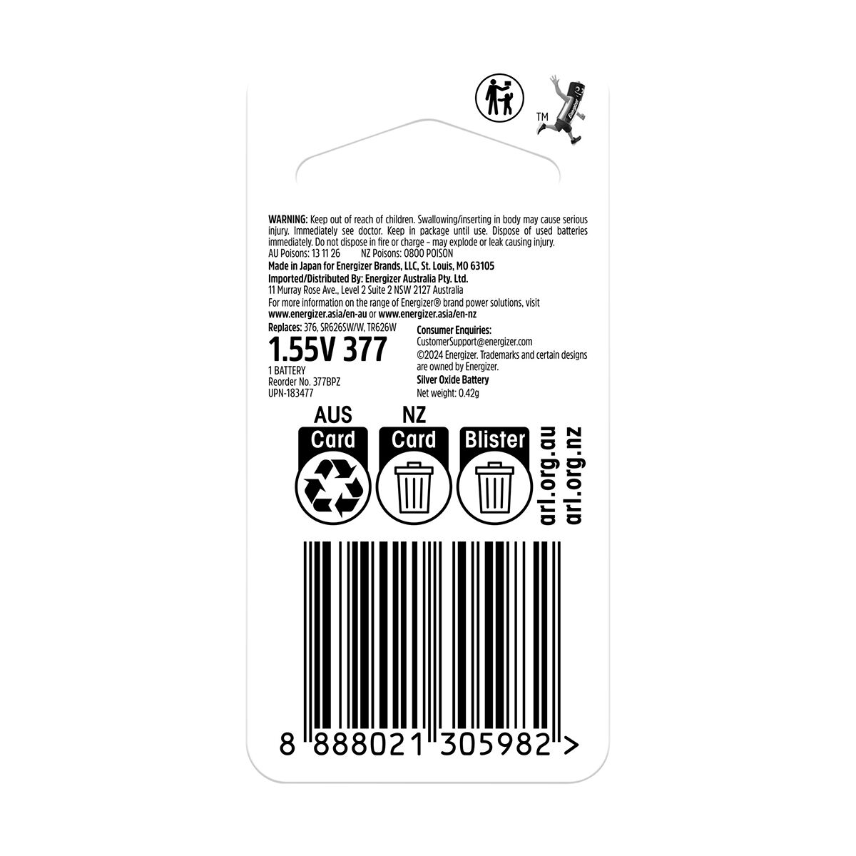 Energizer Speciality 377 1pk, , scanz_hi-res