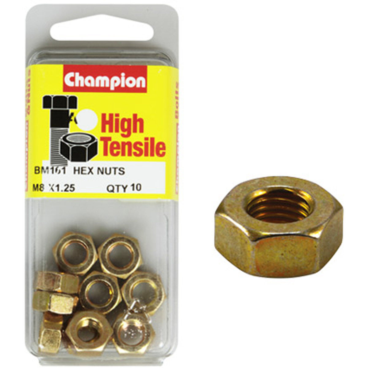 Champion Hex Nut - M8 X 1.25, BM161, , scanz_hi-res