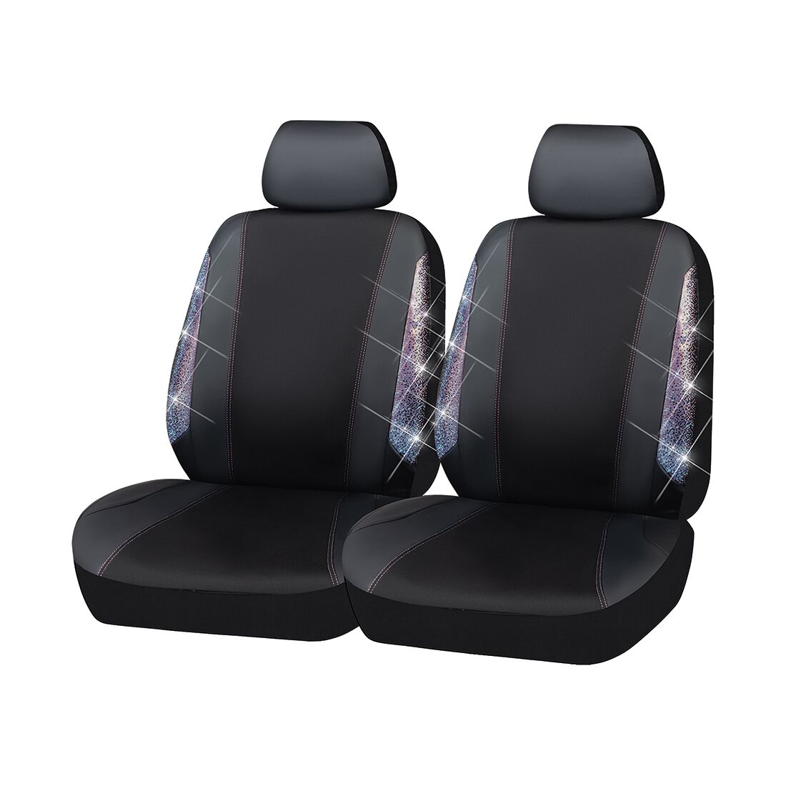 SCA Ombre Bling Leather Look Front Seat Covers, , scanz_hi-res