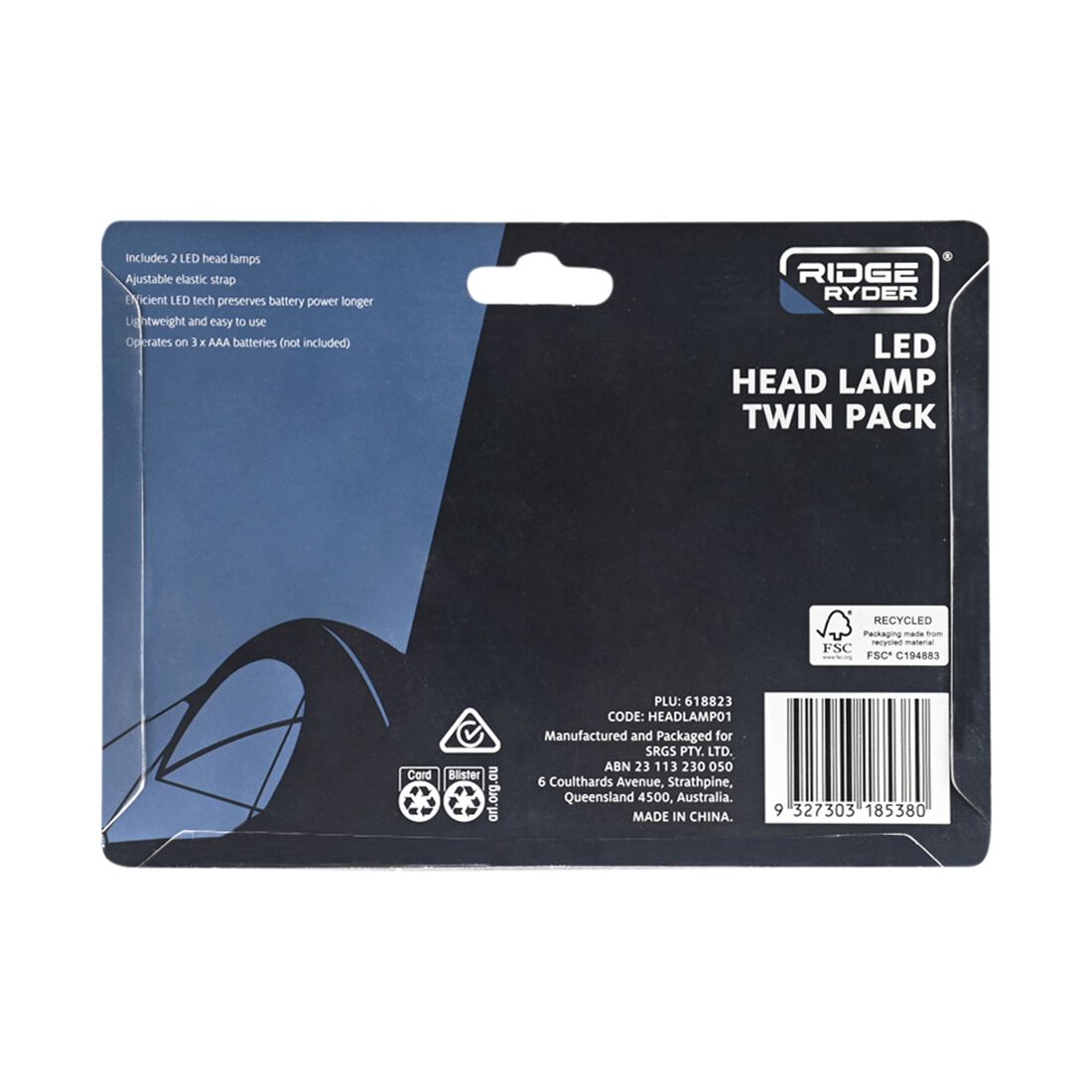 Ridge Ryder Headlamp Twin Pack, , scanz_hi-res