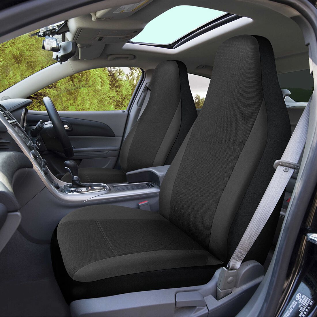 SCA Jacquard Seat Covers Black, Built-in Headrests, Airbag Compatible, Size 60A, , scanz_hi-res