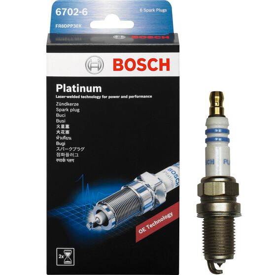 Bosch Platinum Spark Plug 6702-6 6 Pack, , scanz_hi-res