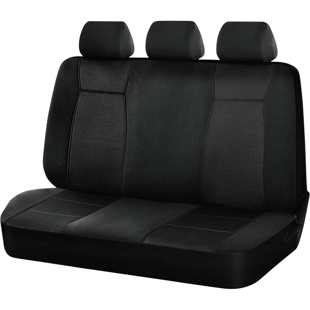 SCA Jacquard Seat Covers Black Adjustable Headrests Rear Bench