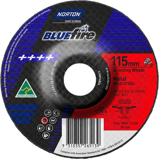 Norton Grinding Disc Metal 115mm x 6mm x 22mm, , scanz_hi-res