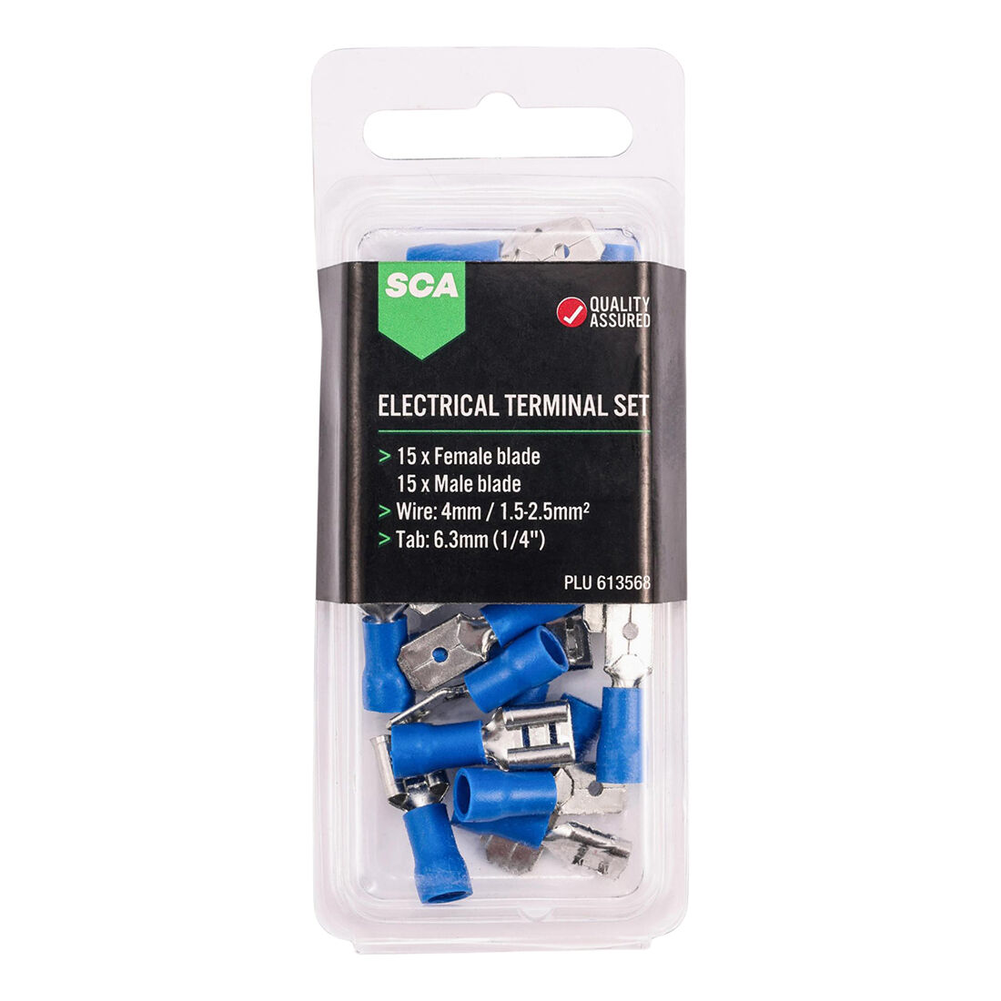 SCA Electrical Terminals - Male & Female Blade, 6.3mm Blue, 30 Pack, , scanz_hi-res