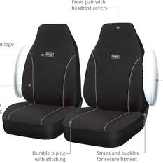 Ridge Ryder Canvas Seat Covers Black/Grey 60SAB, , scanz_hi-res