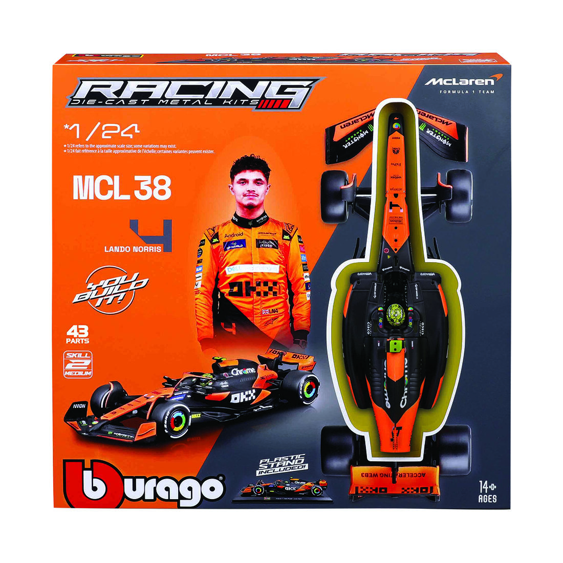 McLaren MCL38 Formula 2024 1:24 Diecast Model, , scanz_hi-res