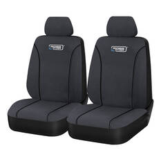 Ridge Ryder Canvas Seat Covers Charcoal/Black Piping Adjustable Headrests Airbag Compatible 30SAB, , scanz_hi-res