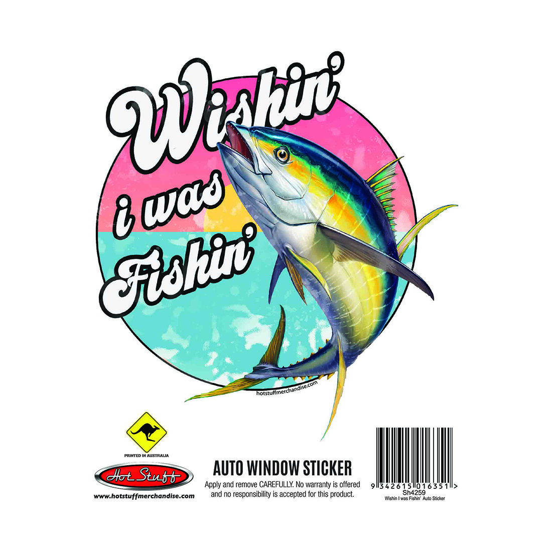 Sticker Wishin I Was Fishin, , scanz_hi-res