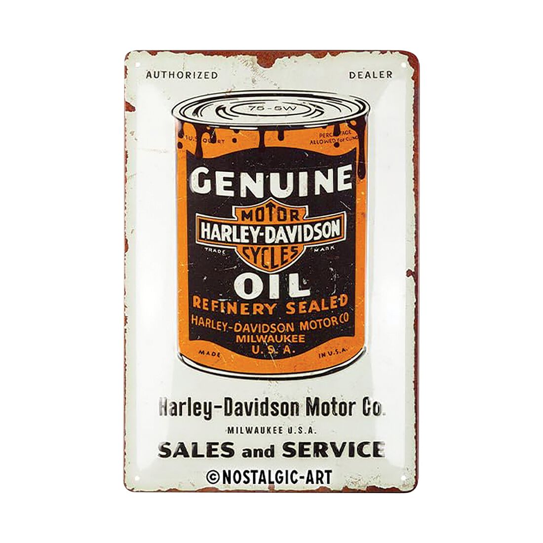 Nostalgic-Art Tin Sign 20x30cm Harley Davidson Genuine Oil Can, , scanz_hi-res