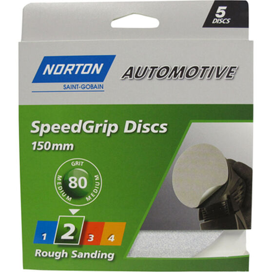 Norton 150mm Speed Grip Disc 80 Grit 5 Pack, , scanz_hi-res