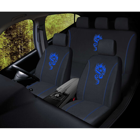 Sca Dragon Seat Cover Pack Blue Adjustable Headrests Size 30 And 06h Airbag Compatible Supercheap Auto New Zealand