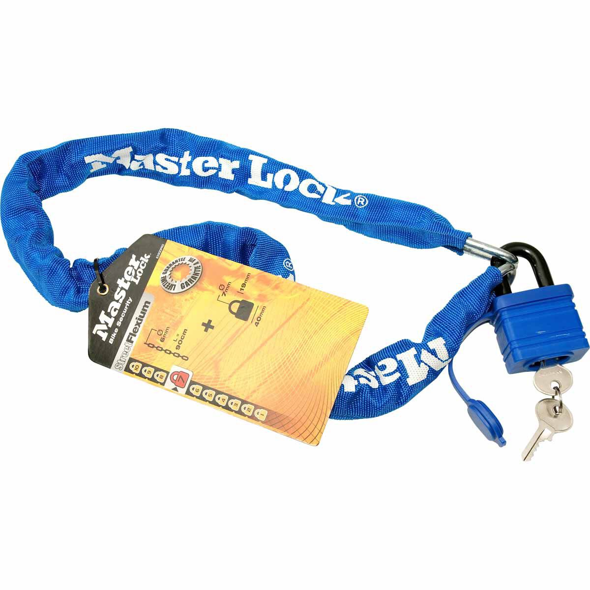 Master Lock Street Flexium Chain and Padlock - 40mm, 6mm x 90cm, , scanz_hi-res