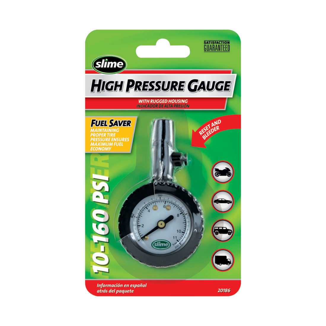 High Pressure Tyre Gauge - 10-160PSI, , scanz_hi-res