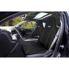 Ridge Ryder Canvas Seat Covers Black/Grey Piping Built-In Headrests Airbag Compatible 60SAB, , scanz_hi-res
