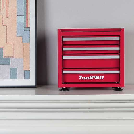 ToolPRO Mini Tool Cabinet 4 Drawer Red, , scanz_hi-res