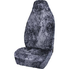 SCA Diamond Cut Sheepskin Single Seat Cover Slate Built In Headrests Airbag Compatible 60SAB, , scanz_hi-res