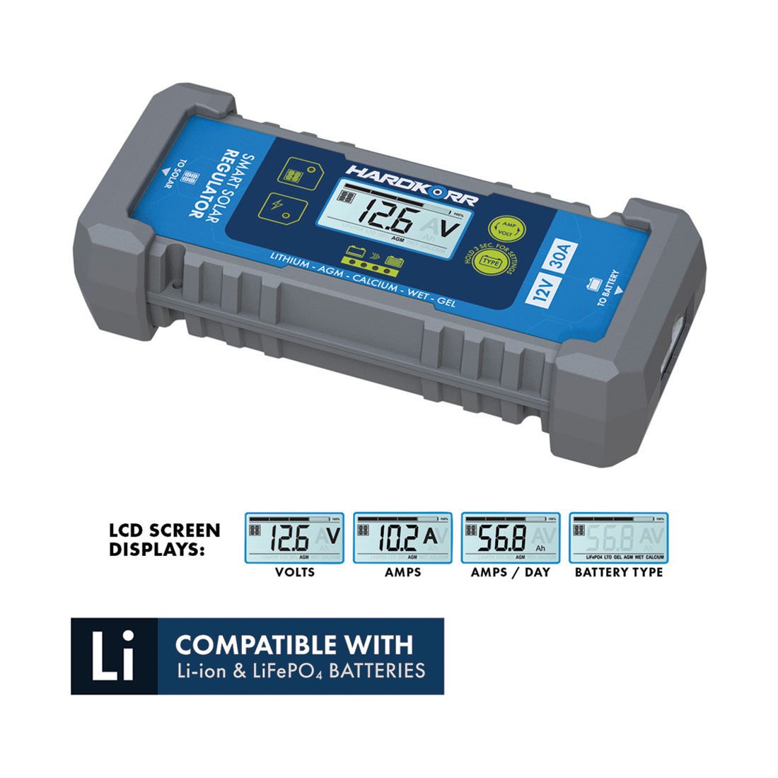 Hardkorr 30A 6 Stage PWM Solar Regulator, , scanz_hi-res