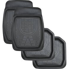 XTM Deep Dish PVC Car Floor Mats - Set of 4, Black, , scanz_hi-res