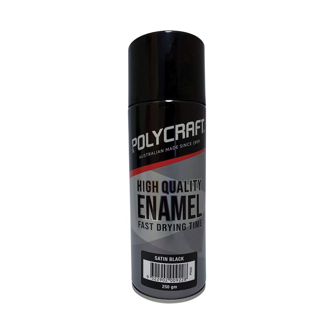 Polycraft High Quality Enamel Spray Paint - Satin Black, , scanz_hi-res