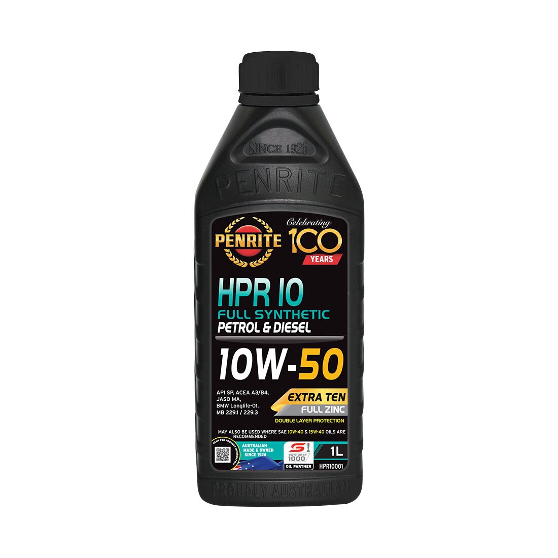 Penrite HPR 10 Engine Oil - 10W-50, 1 Litre, , scanz_hi-res