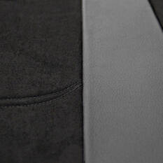 R.M.Williams Suede Velour Seat Covers Black Adjustable Headrests Size 30 Front Pair Airbag Compatible, , scanz_hi-res