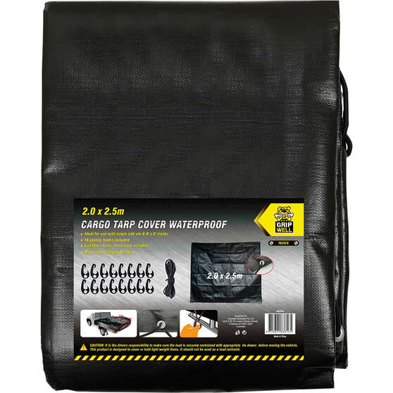 Gripwell Waterproof Cargo Tarp Cover Single Cab 2.0m x 2.5m, , scanz_hi-res
