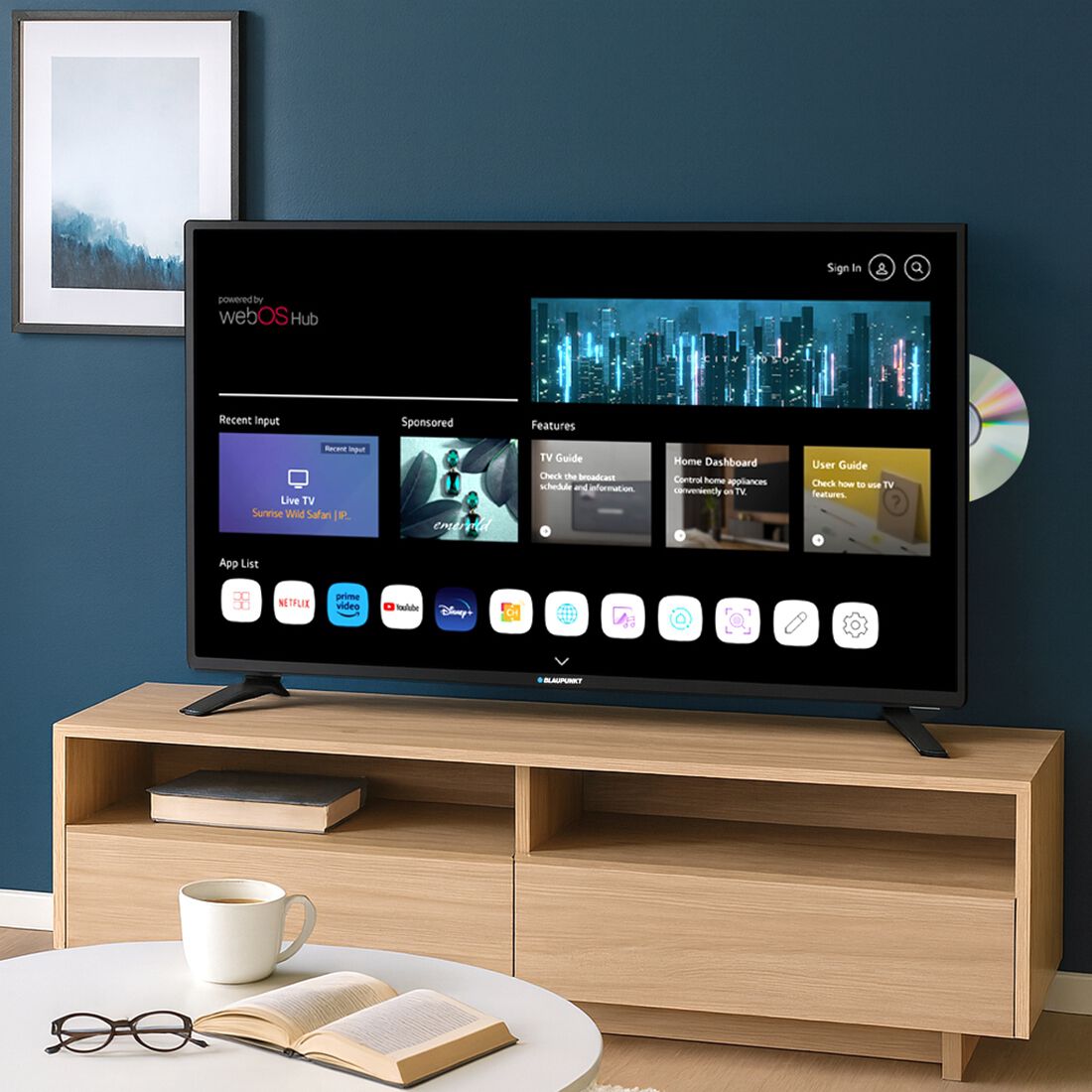 Blaupunkt 24" Full HD Smart TV with DVD Player, , scanz_hi-res