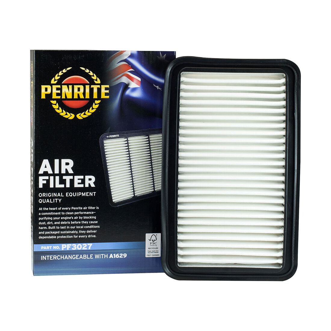 Penrite Air Filter PF3027 (Interchangeable with A1629), , scanz_hi-res