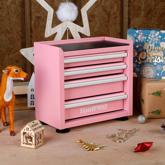 ToolPRO Mini Tool Cabinet 4 Drawer Pink, , scanz_hi-res