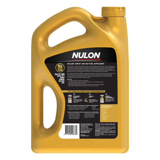 Nulon APEX+ 5W-30 Fuel Efficient Engine Oil 5 Litre, , scanz_hi-res