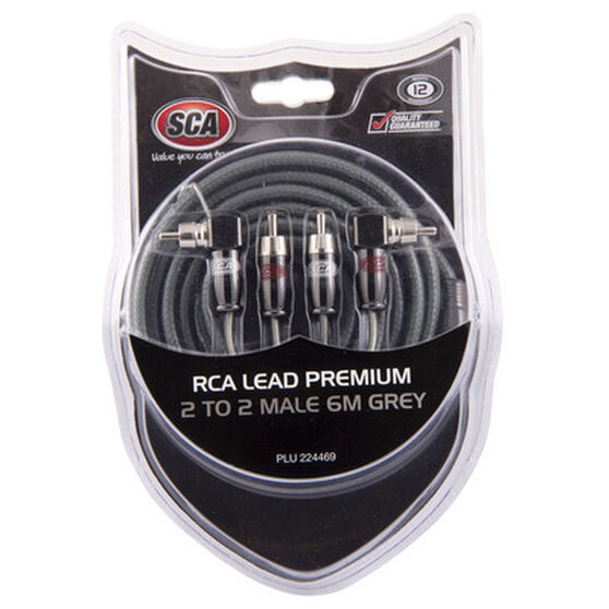 SCA RCA Lead - 2 to 2 Male, 6m, Premium, Grey, , scanz_hi-res